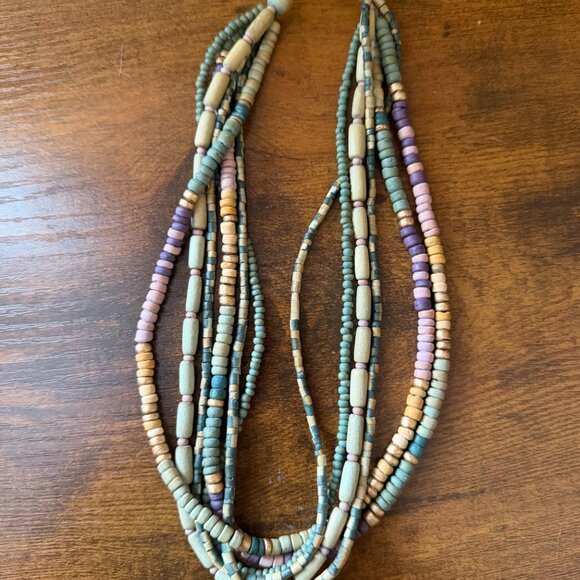 Colorful Wooden Beaded Necklace Set - Picture 9 of 13